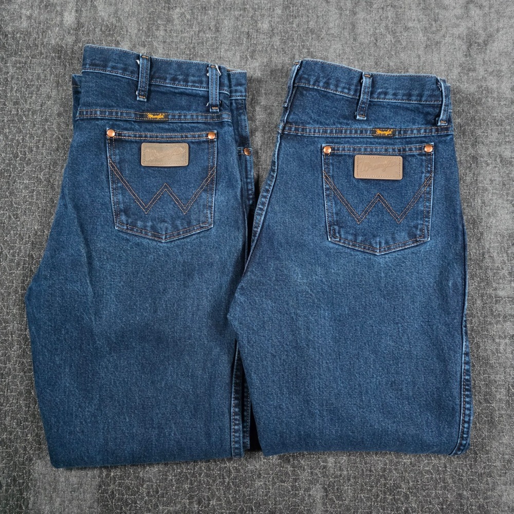 [LOT OF 2] Wrangler 936DSD Mens 35x30 Cowboy Cut Jeans Dark Stonewash Blue Rodeo